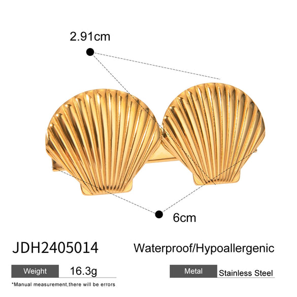 Stainless Steel Shellshaped Hairpin Electroplated Women's Headdress