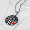Stainless Steel Shield Pendant Necklace With Dripping Glue Finish And Distinctive Personality Style Jewelry