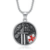 Stainless Steel Shield Pendant Necklace With Dripping Glue Finish And Distinctive Personality Style Jewelry