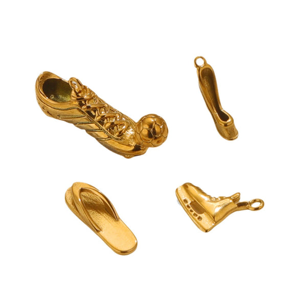 Stainless Steel Shoes Pendant Jewelry Accessories With Ocean Life Pattern And Electroplating Treatment
