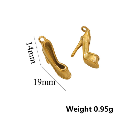 Stainless Steel Shoes Pendant Jewelry Accessories With Ocean Life Pattern And Electroplating Treatment