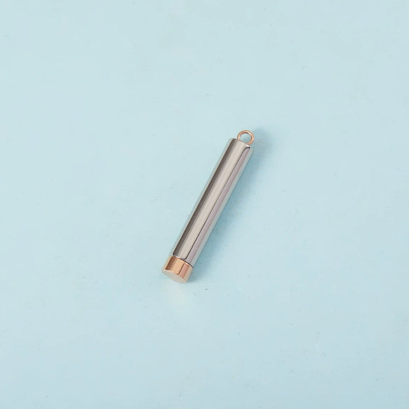 Stainless Steel Simple Cylindrical Matryoshka Doll Jewelry Accessories Handmade Diy Necklace Pendant Electroplated