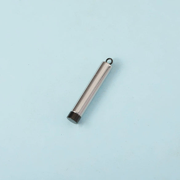 Stainless Steel Simple Cylindrical Matryoshka Doll Jewelry Accessories Handmade Diy Necklace Pendant Electroplated