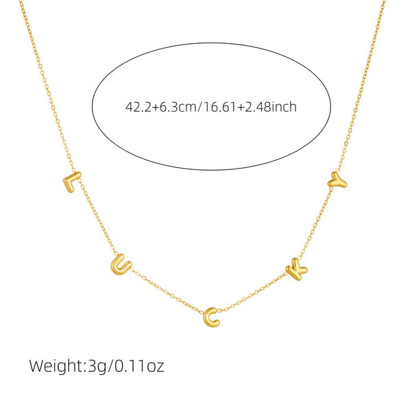 Stainless Steel Simple English Letters Goldplated Ochain Necklace