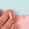 Stainless Steel Simple Geometric Double Hole Long Connecting Piece Engravable Pendant Necklace Jewelry Accessories