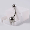 Stainless Steel Simple Geometric Electroplated Navel Ring With Colorful Fish Scale Pearl Ball And Acrylic Opal Mud Diamond Ball