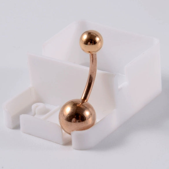 Stainless Steel Simple Geometric Electroplated Navel Ring With Colorful Fish Scale Pearl Ball And Acrylic Opal Mud Diamond Ball