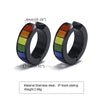 Stainless Steel Simple Geometric Nonpiercing Colorful Earrings