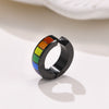 Stainless Steel Simple Geometric Nonpiercing Colorful Earrings