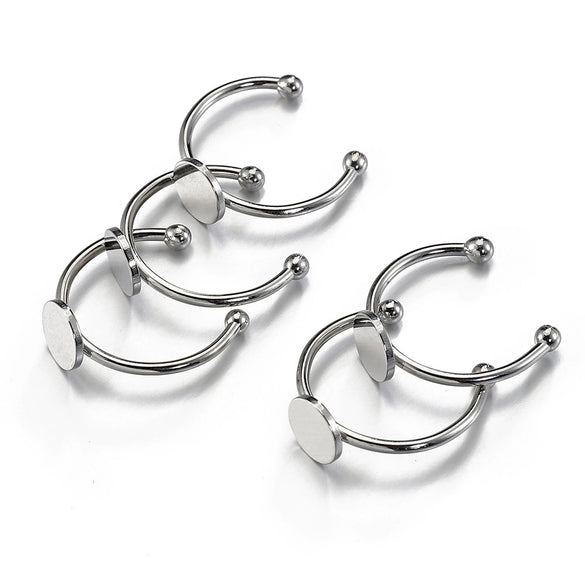 Stainless Steel Simple Geometric Ring Holder With Gem Base Pattern Electroplated Jewelry Accessories