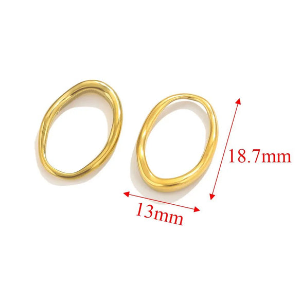 Stainless Steel Simple Irregular Round Electroplated Chain Accessories