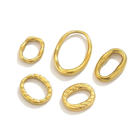 Stainless Steel Simple Irregular Round Electroplated Chain Accessories