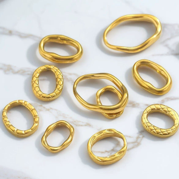 Stainless Steel Simple Irregular Round Electroplated Chain Accessories