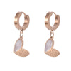 Stainless Steel Simple Love Shell Earrings With Animal Zodiac Pattern Color Preserving Ear Jewelry Niche All Match Fashion Earrings