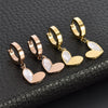 Stainless Steel Simple Love Shell Earrings With Animal Zodiac Pattern Color Preserving Ear Jewelry Niche All Match Fashion Earrings