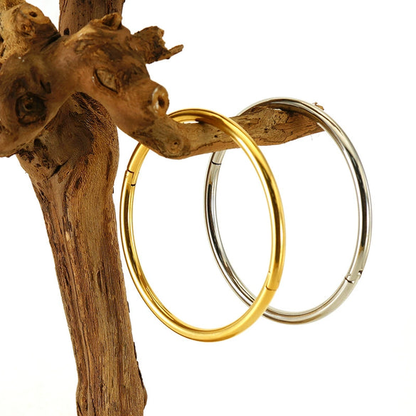 316L Stainless Steel Simple Niche Design Electroplating Round Plain Ring And Bracelet Hand Jewelry