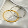 316L Stainless Steel Simple Niche Design Electroplating Round Plain Ring And Bracelet Hand Jewelry