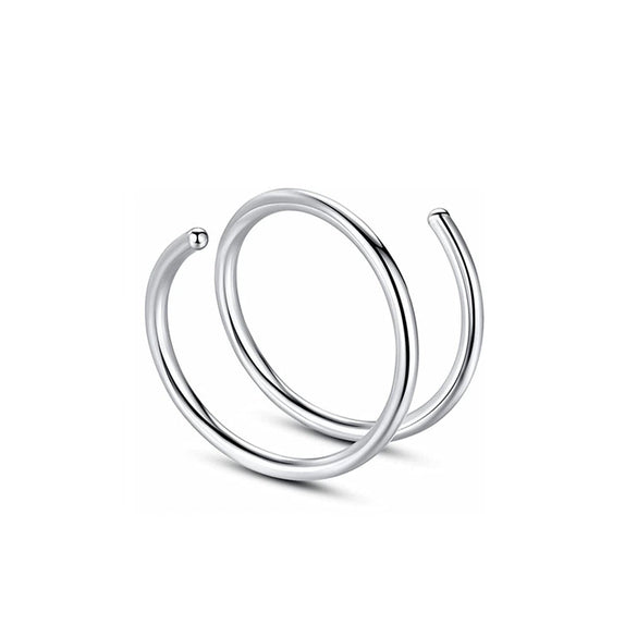 Stainless Steel Simple Spiral Perforated Nose Ring And Lip Ring Electroplated Jewelry