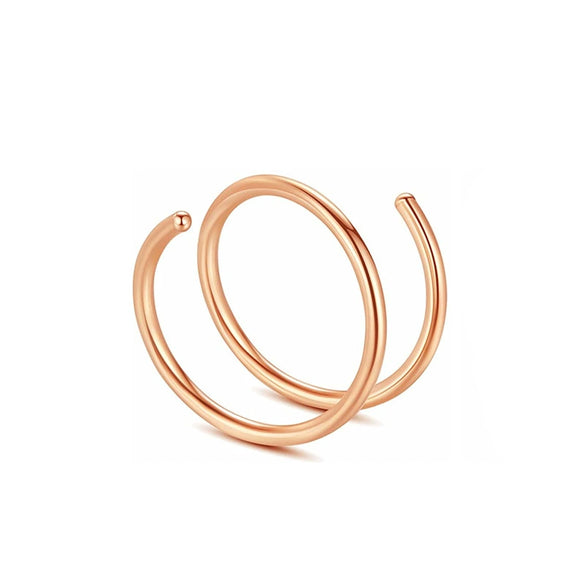 Stainless Steel Simple Spiral Perforated Nose Ring And Lip Ring Electroplated Jewelry