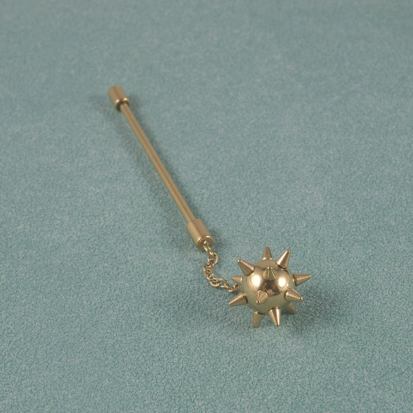 Stainless Steel Simple Style Barbell Stud And Chain Pendant Earrings With Electroplating