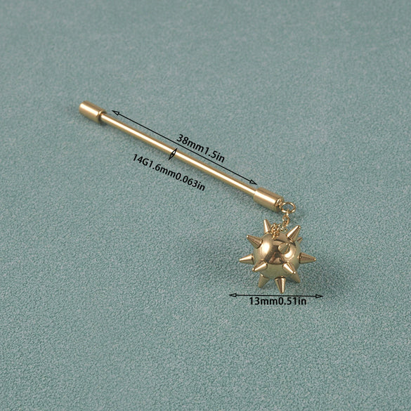 Stainless Steel Simple Style Barbell Stud And Chain Pendant Earrings With Electroplating