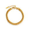 Stainless Steel Simple Style Cuban Chain Anklet With Letters Numbers Text For Women