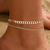 Stainless Steel Simple Style Cuban Chain Anklet With Letters Numbers Text For Women