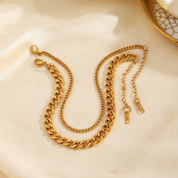 Stainless Steel Simple Style Cuban Chain Anklet With Letters Numbers Text For Women