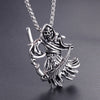 Stainless Steel Skull Sickle Pendant Cast Metal Belief Style Jewelry Necklace Charm For Men And Women