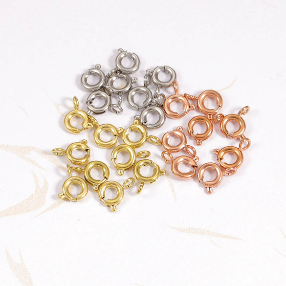 Stainless Steel Slingshot Buckle Jewelry Accessories Electroplated Glossy Geometric Diy Handmade Bracelet Necklace Connecting Buckle Spring Buckle