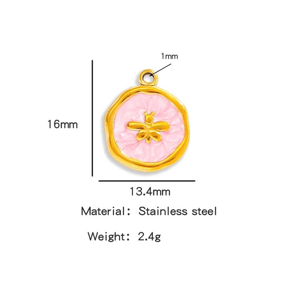 Stainless Steel Small Animal Bee Jewelry Accessories Dripping Oil Bracelet Necklace Earrings Pendant