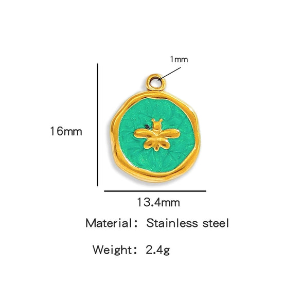 Stainless Steel Small Animal Bee Jewelry Accessories Dripping Oil Bracelet Necklace Earrings Pendant