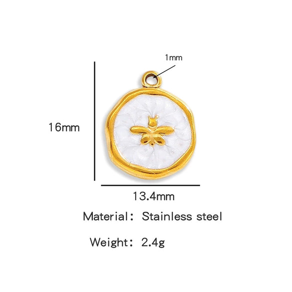 Stainless Steel Small Animal Bee Jewelry Accessories Dripping Oil Bracelet Necklace Earrings Pendant