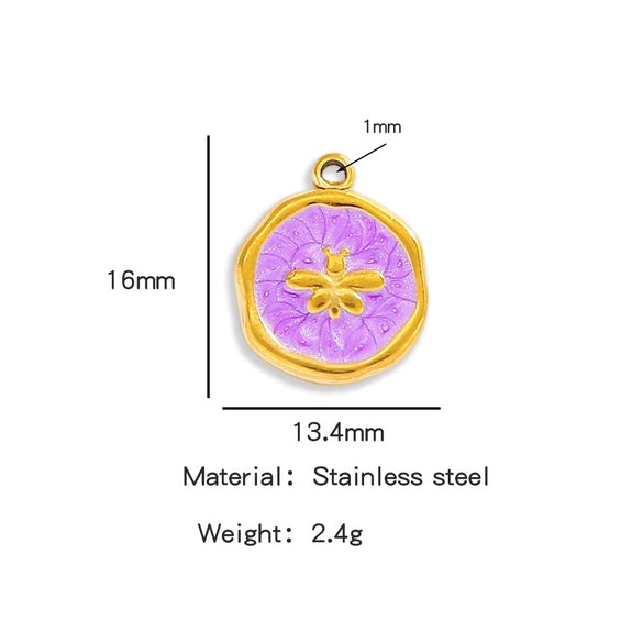 Stainless Steel Small Animal Bee Jewelry Accessories Dripping Oil Bracelet Necklace Earrings Pendant
