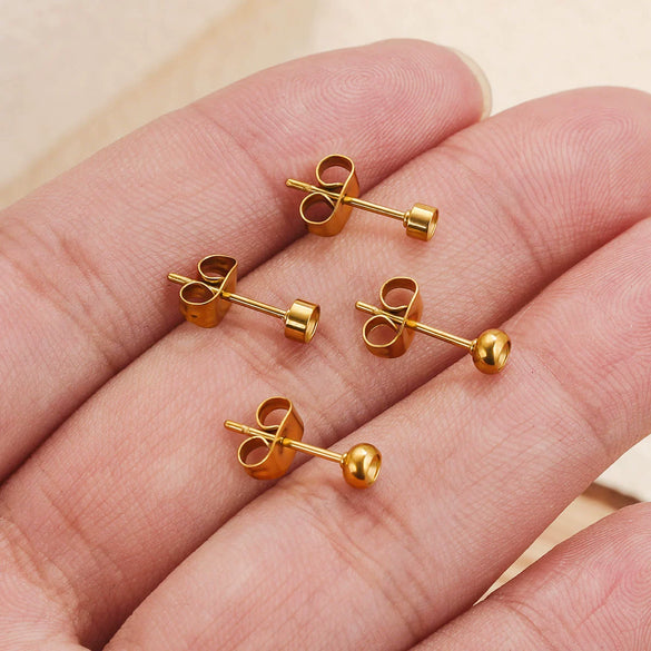 Stainless Steel Small Cute Hanging Earrings Diy Handmade Accessories Vacuum Electroplated