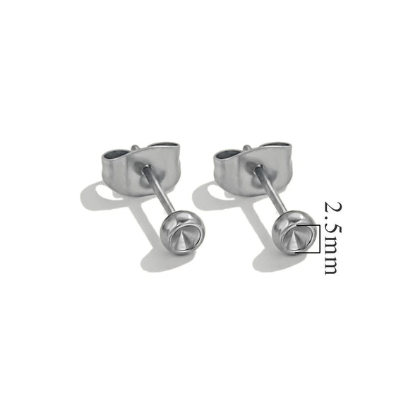Stainless Steel Small Cute Hanging Earrings Diy Handmade Accessories Vacuum Electroplated