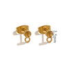 Stainless Steel Small Cute Hanging Earrings Diy Handmade Accessories Vacuum Electroplated