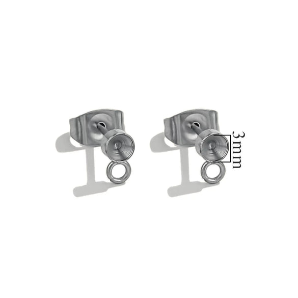 Stainless Steel Small Cute Hanging Earrings Diy Handmade Accessories Vacuum Electroplated