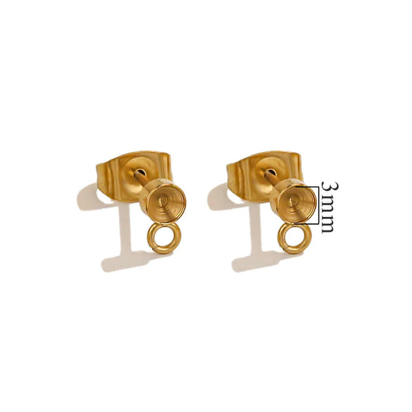 Stainless Steel Small Cute Hanging Earrings Diy Handmade Accessories Vacuum Electroplated