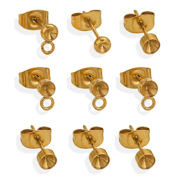 Stainless Steel Small Cute Hanging Earrings Diy Handmade Accessories Vacuum Electroplated