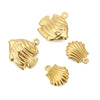 Stainless Steel Small Fish And Shell Pendant Accessories With Electroplating Natural Style