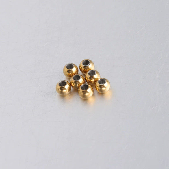 Stainless Steel Smooth Beads Electroplated Jewelry Accessories