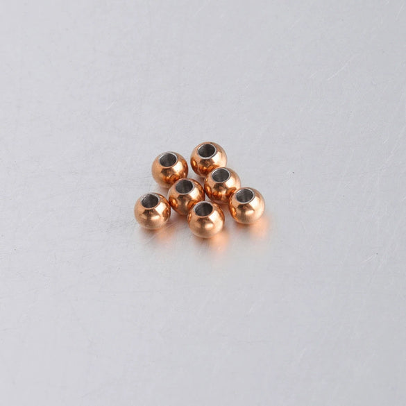 Stainless Steel Smooth Beads Electroplated Jewelry Accessories