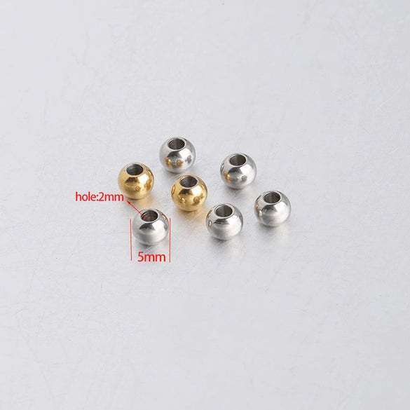 Stainless Steel Smooth Beads Electroplated Jewelry Accessories