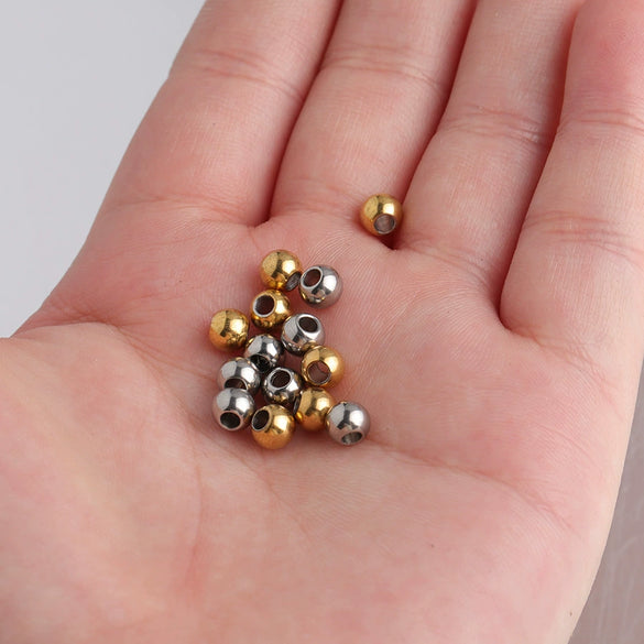 Stainless Steel Smooth Beads Electroplated Jewelry Accessories