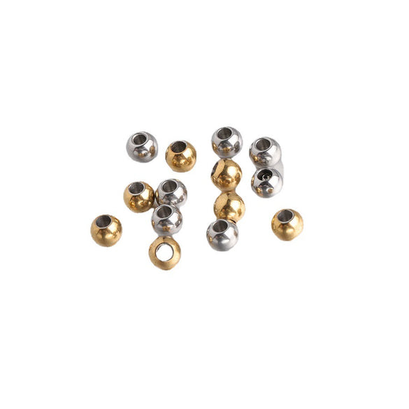 Stainless Steel Smooth Beads Electroplated Jewelry Accessories