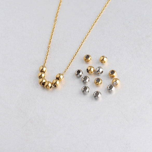 Stainless Steel Smooth Beads Electroplated Jewelry Accessories