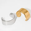 Stainless Steel Smooth Wide Bracelet Electroplated Gold In Vacuum Furnace Simple Geometric Design