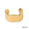 Stainless Steel Smooth Wide Bracelet Electroplated Gold In Vacuum Furnace Simple Geometric Design