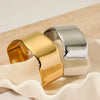 Stainless Steel Smooth Wide Bracelet Electroplated Gold In Vacuum Furnace Simple Geometric Design